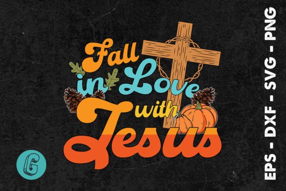 Autumn Fall in Pumpkin Love Jesus SVG: Print Templates Magic