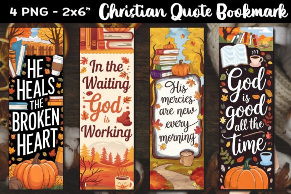 Bible Quote Autumn Bookmark Christian Illustrations