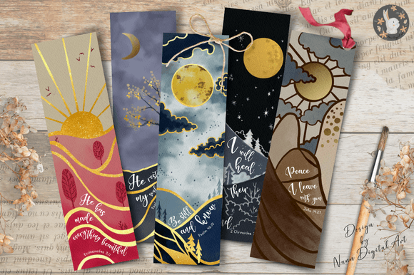 Bible Verse Bookmarks Set 030 & Print Templates