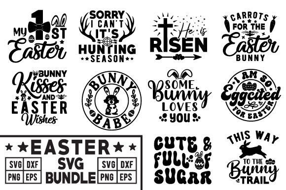 Easter SVG Bundle, Bunny Png Design & Crafts