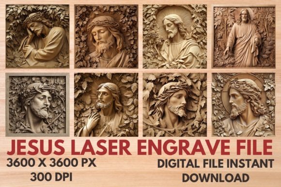 Jesus Laser Engrave File and Laser Engraving