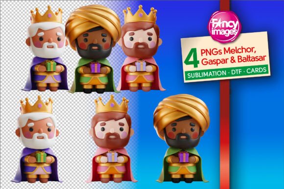 Melchor, Gaspar and Baltasar-Reyes Magos Illustrations