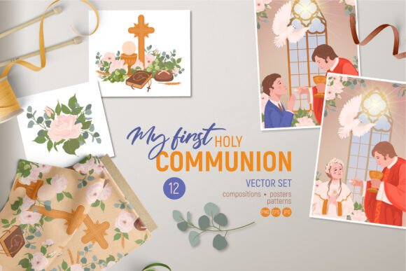 My First Communion. Vector Set 2