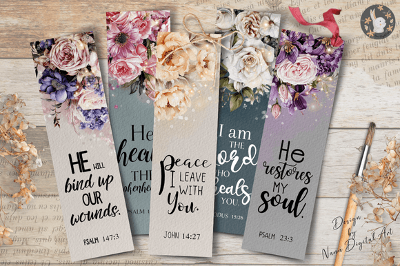 Printable Bible Verse Bookmarks Set 033 and Print Templates