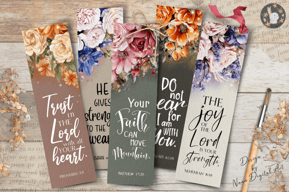 Printable Bible Verse Bookmarks Set 034 and Print Templates