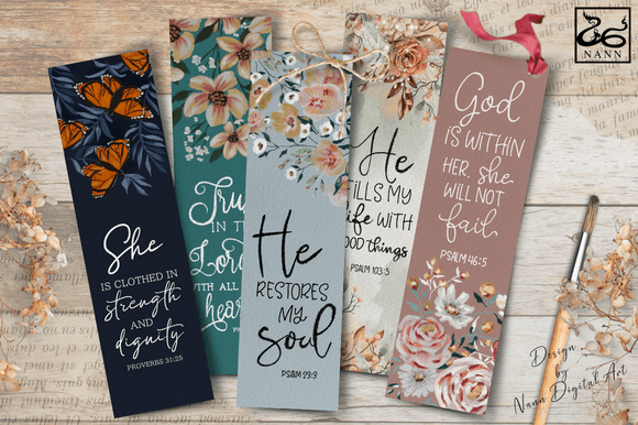 Printable Bible Verse Bookmarks Set 277 and Print Templates
