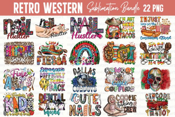 Retro Western Sublimation Bundle for Crafts