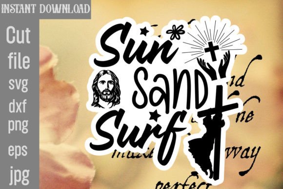 Sun Sand Surf SVG Cut File for Crafts